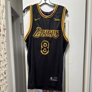Nike Black and Yellow Lakers Jersey